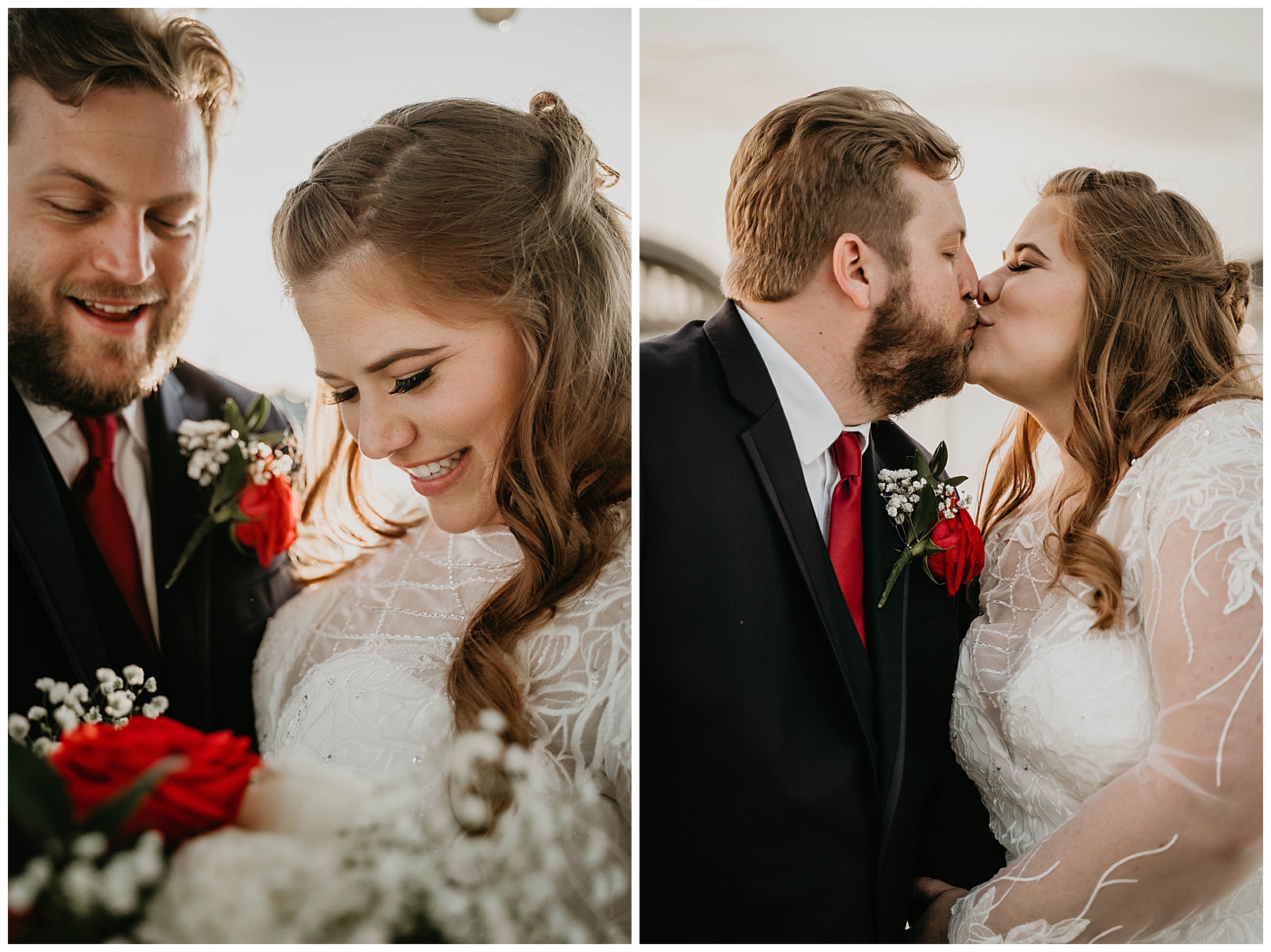 Bride and Groom Waterfront Wedding Portraits at the Heitman House