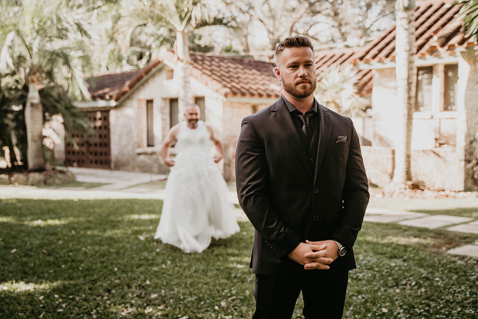 Funny Best Man and Groom First Look Photos