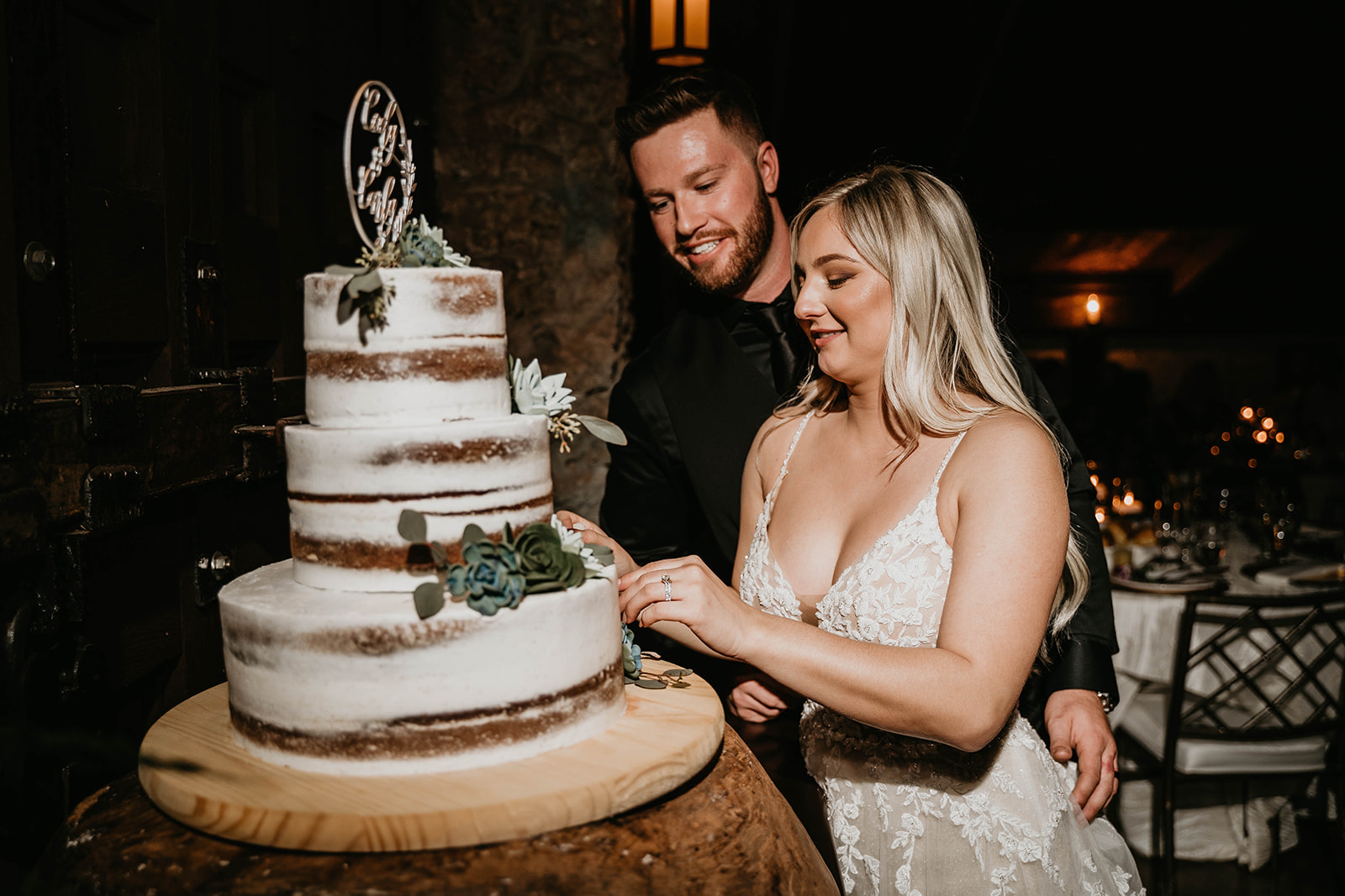 Boho Cake Cutting Photography
