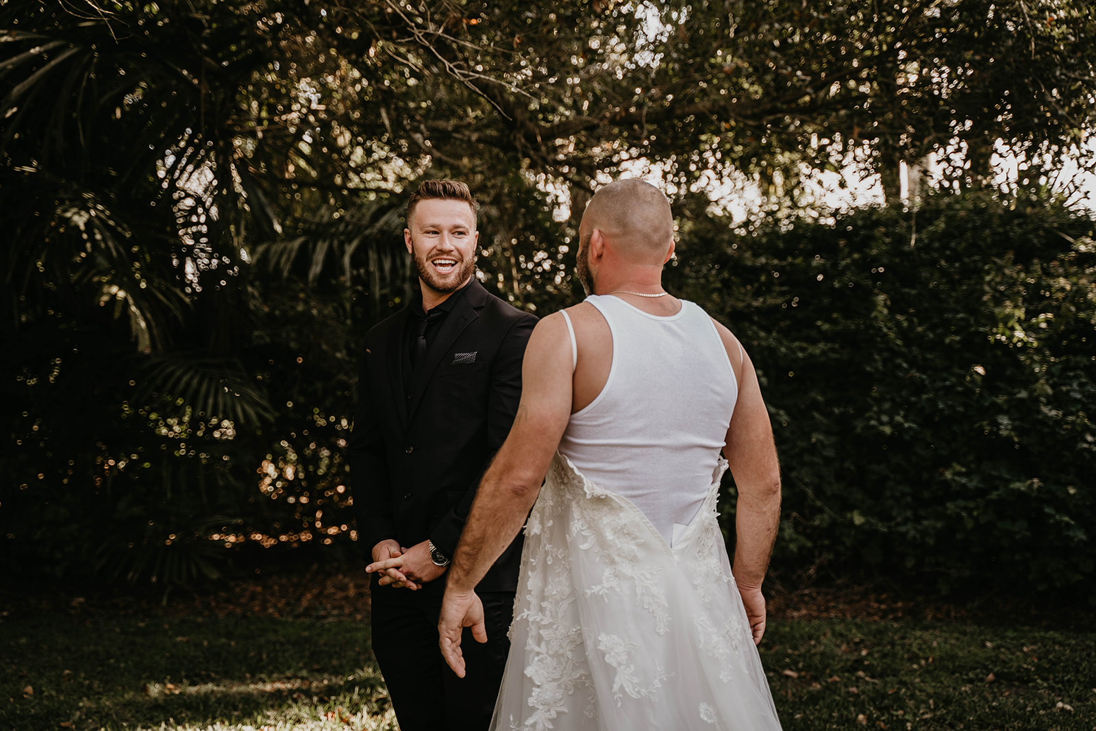 Funny Best Man and Groom First Look Photos