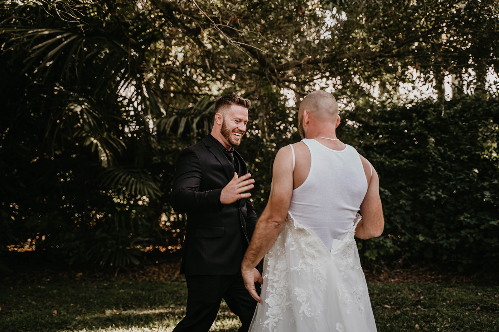 Funny Best Man and Groom First Look Photos