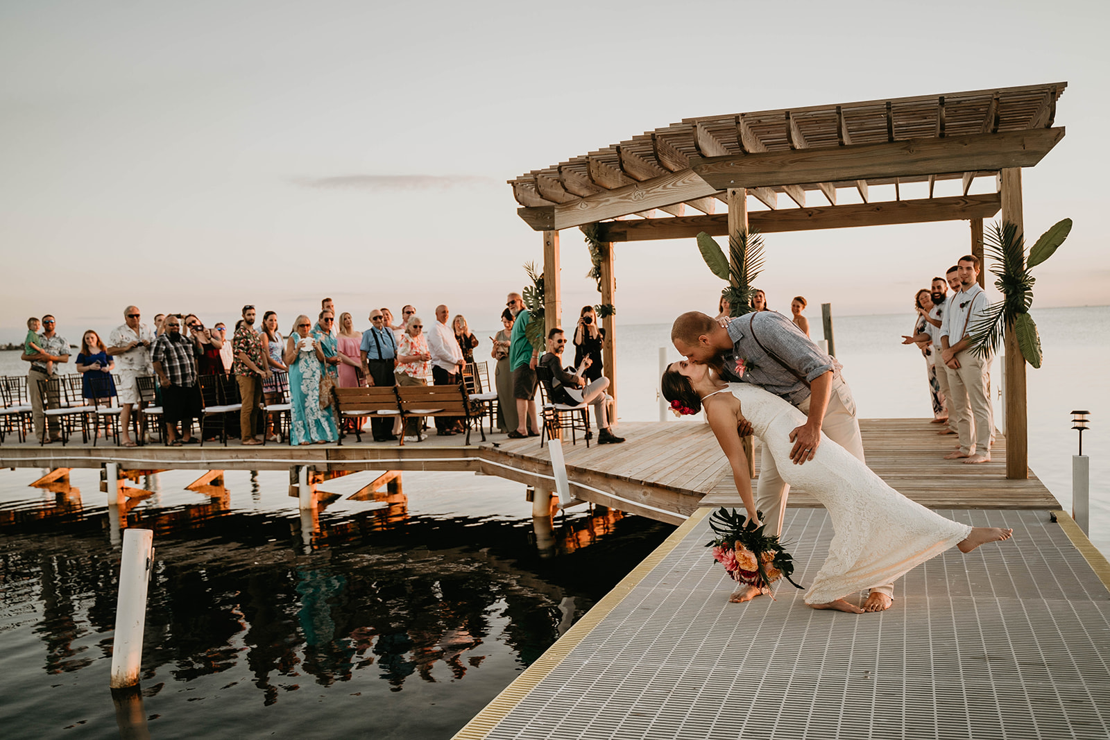 Islamorada Beach Wedding Ceremony First Kiss Photography