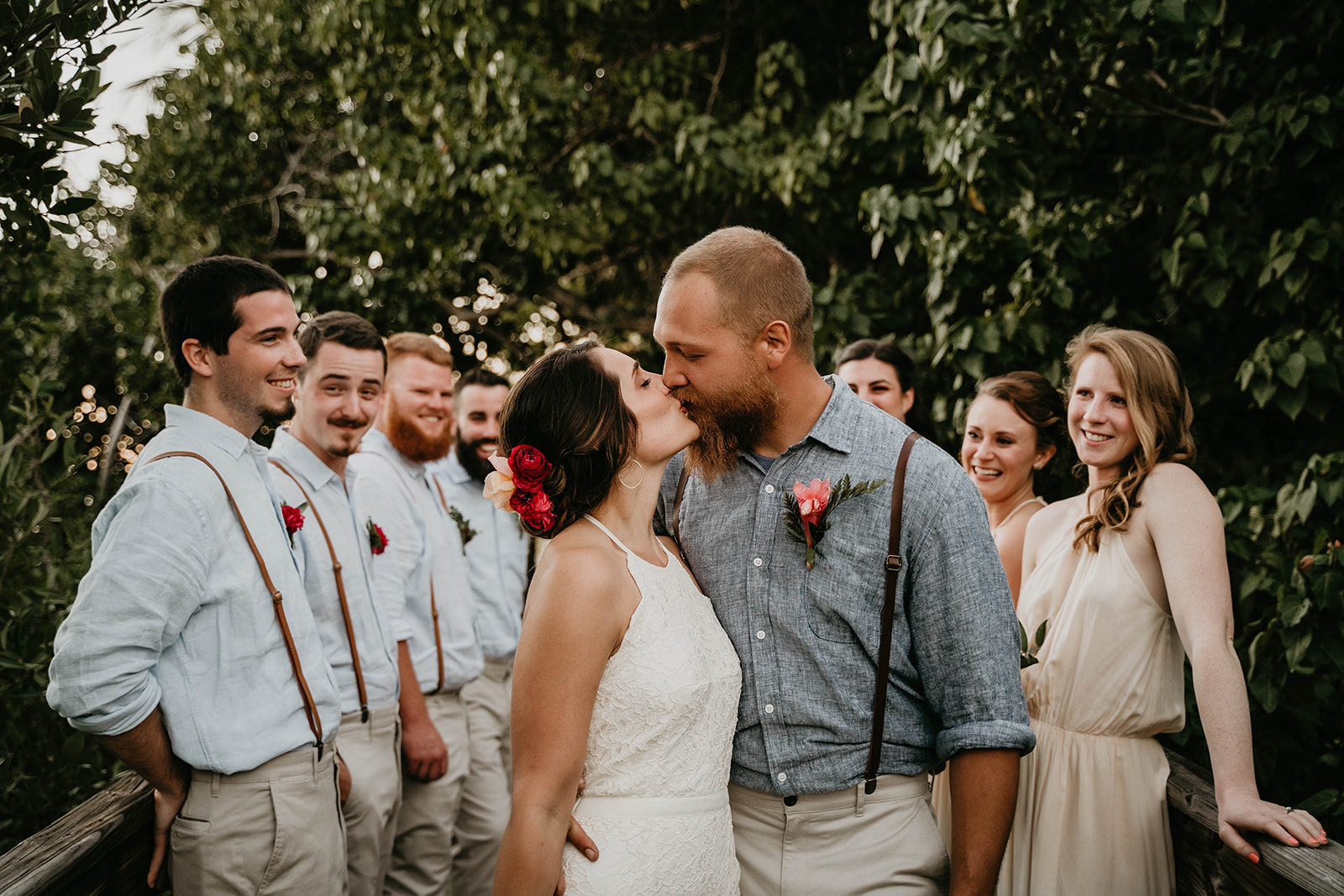 Tropical Beach Wedding Party Portraits