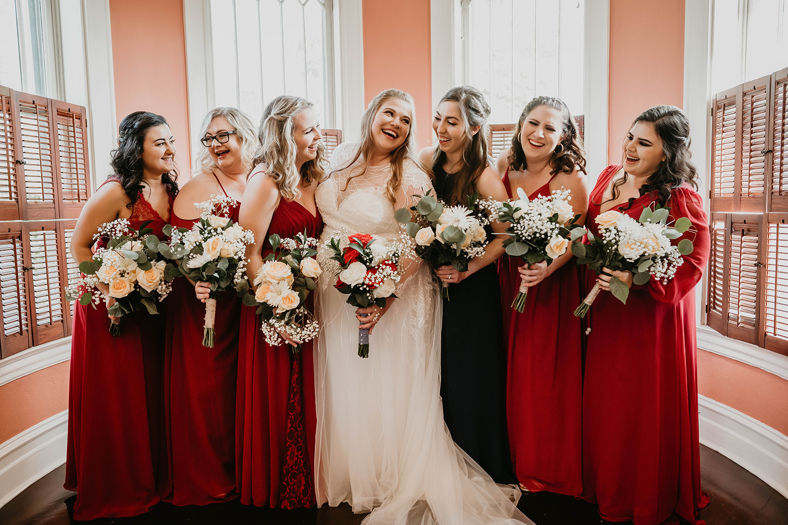 Colorful Bridal Party Wedding Portraits