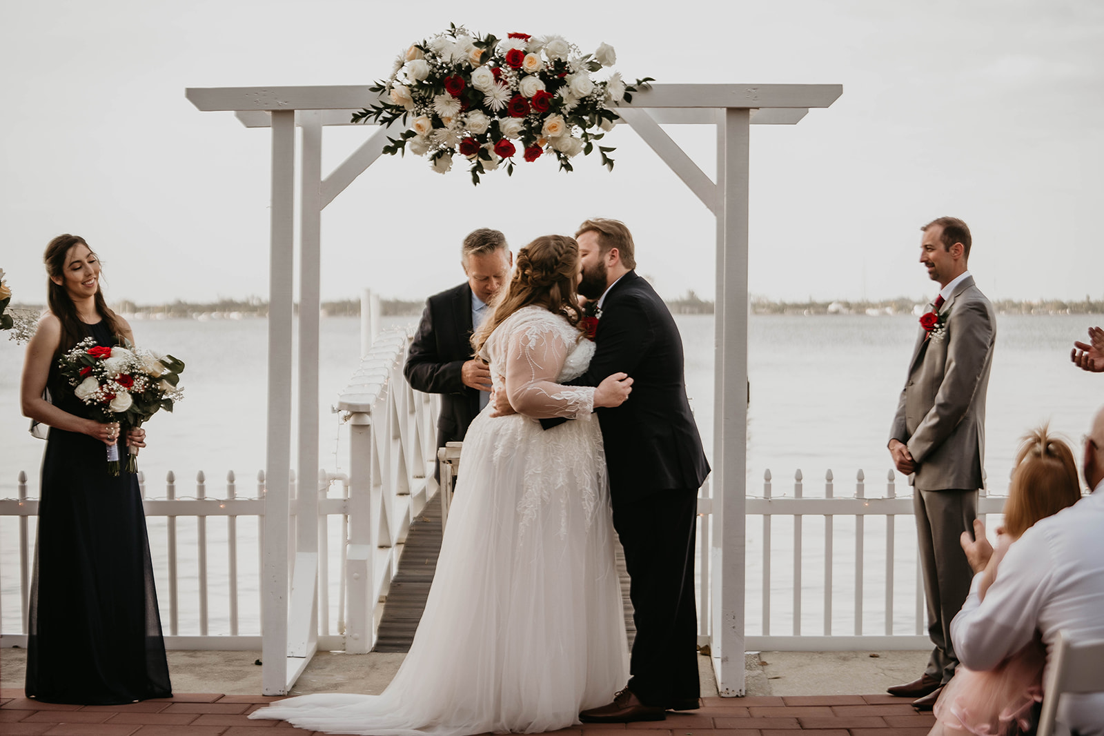First Kiss at the Heitman House Wedding