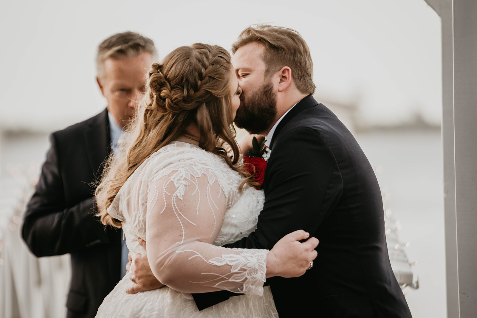 First Kiss at the Heitman House Wedding