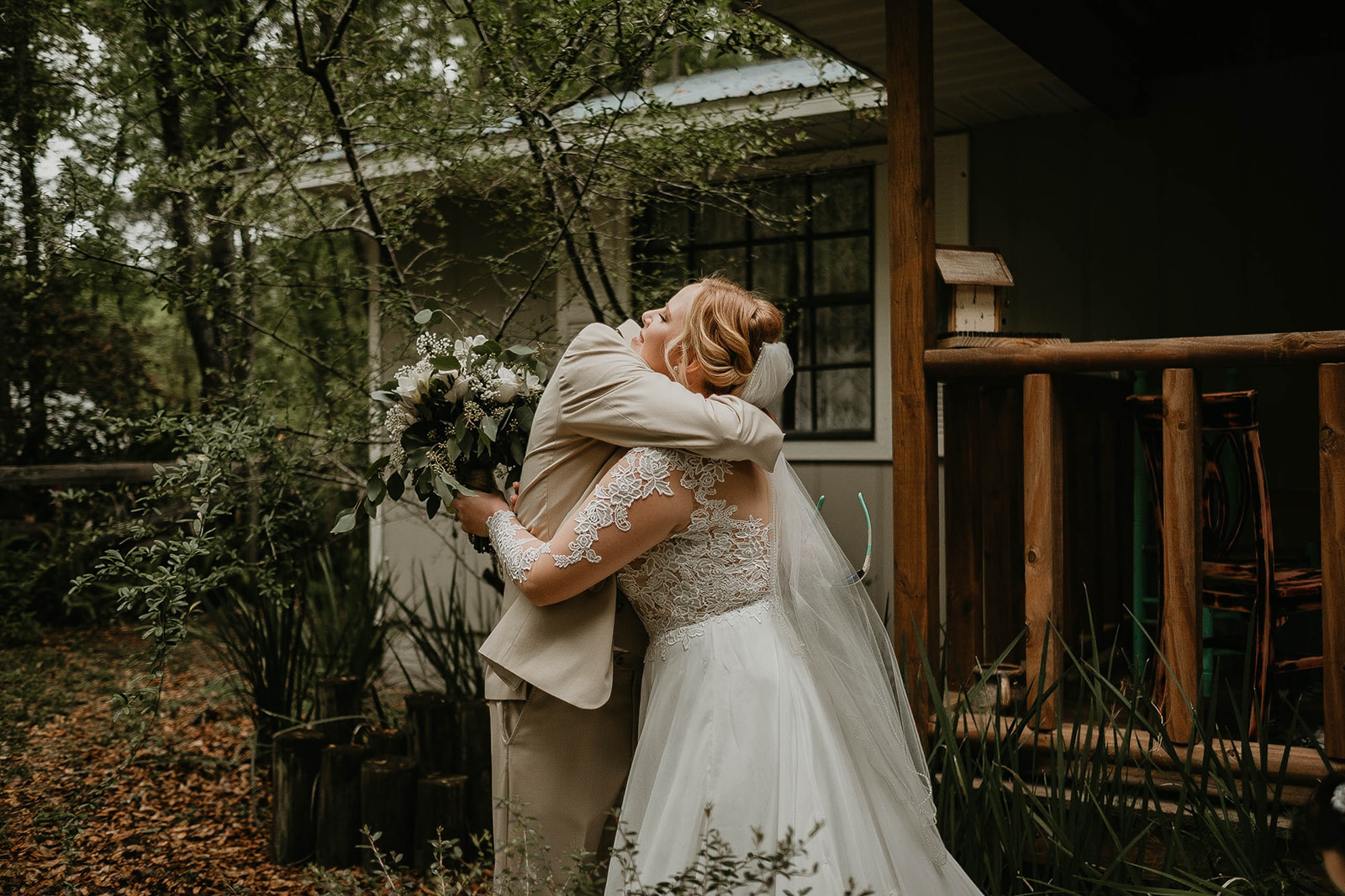 Rustic First Look Father Bride Wedding Photography