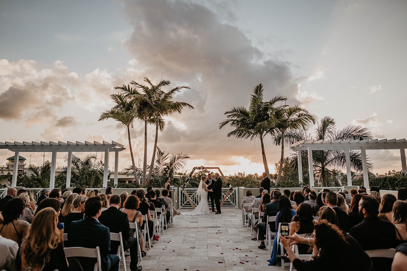South Florida Greenery Wedding Ceremony Photography