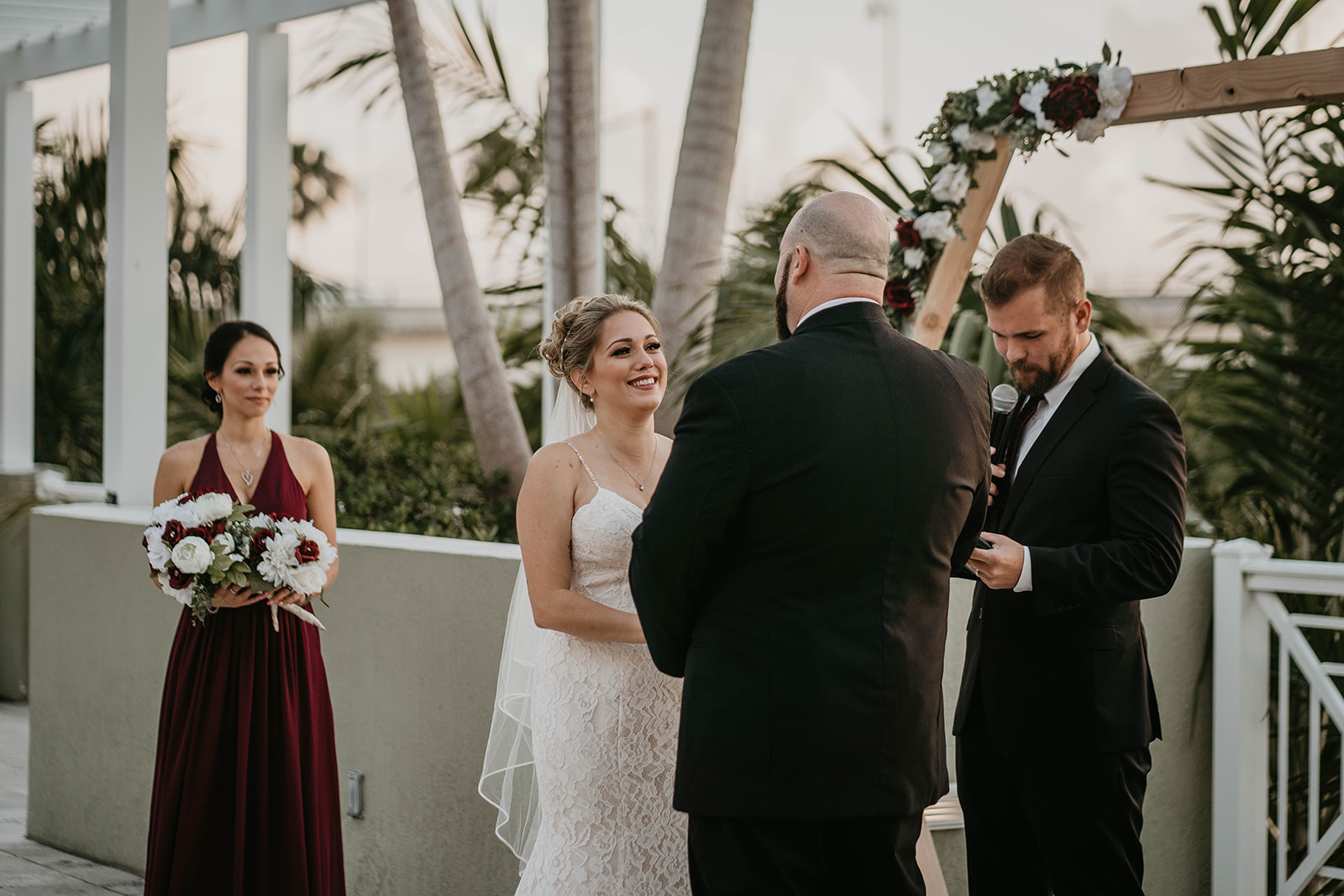 South Florida Greenery Wedding Ceremony Photography