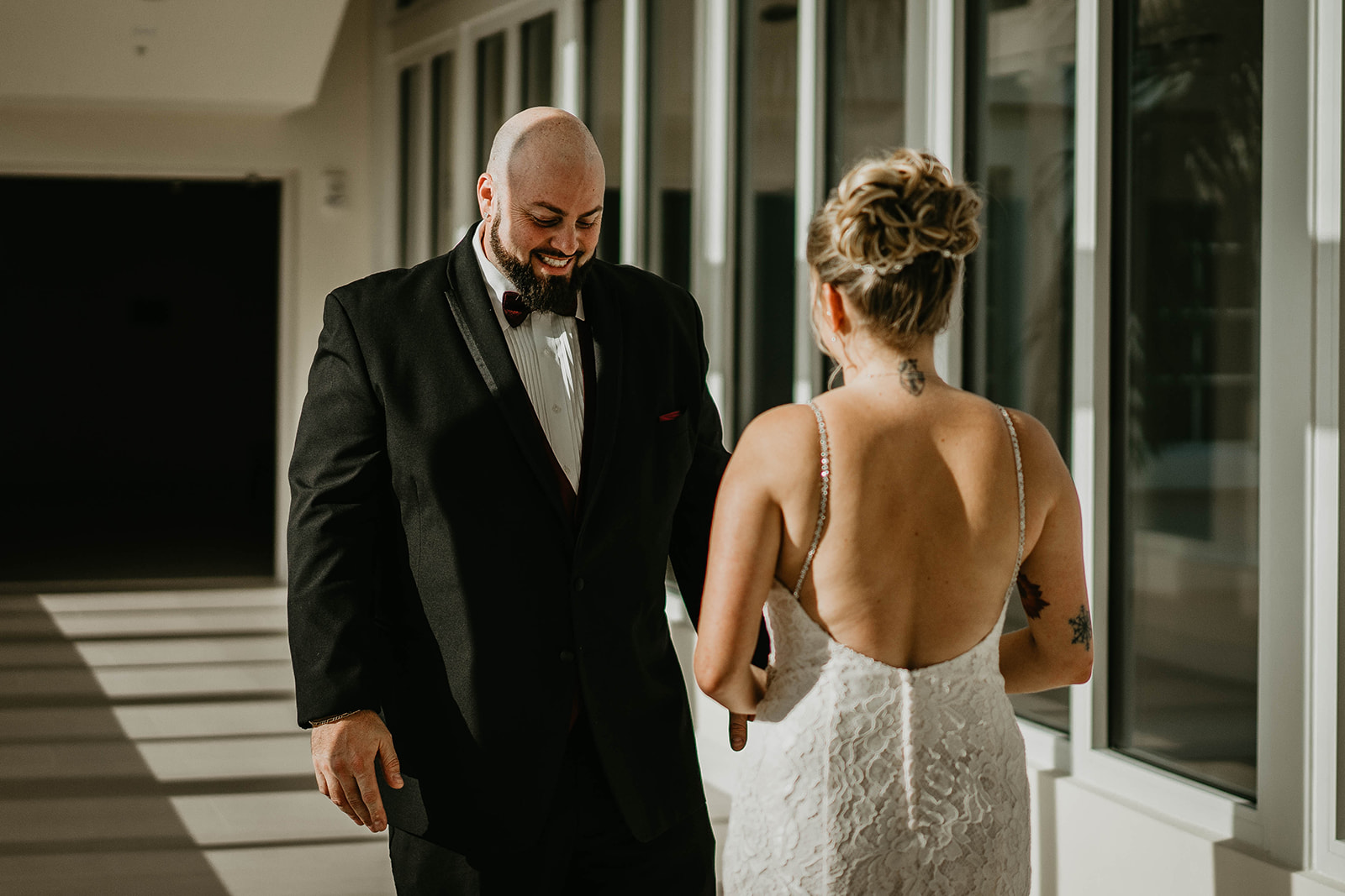 Bright First Look Bride and Groom Wedding Photography