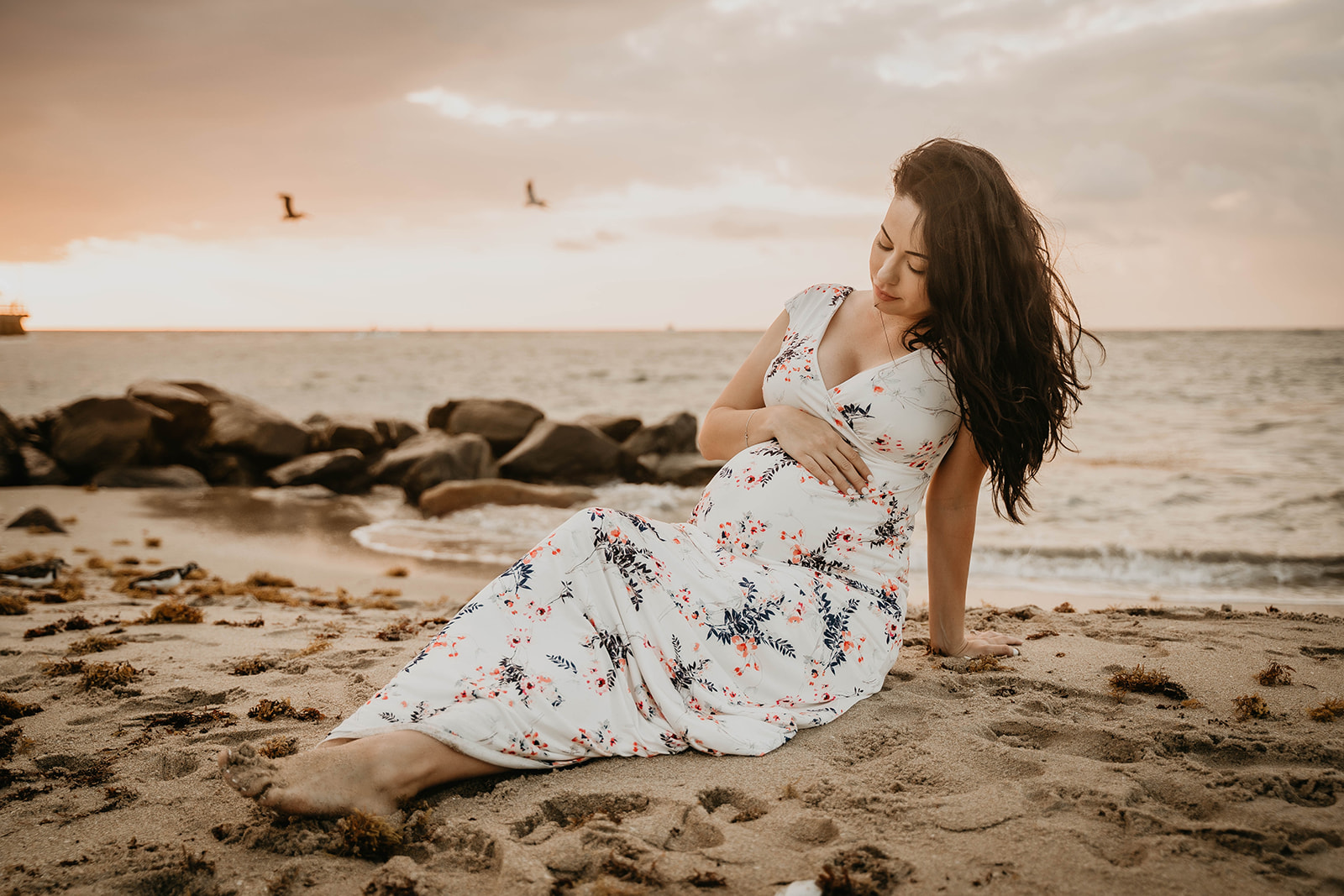 South Florida Beach Maternity Family Photography 