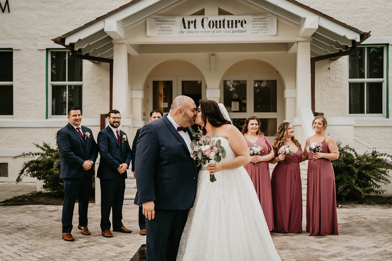 Delray Beach Florida Cornell Art Museum Bridal Party Portraits Wedding Photography 