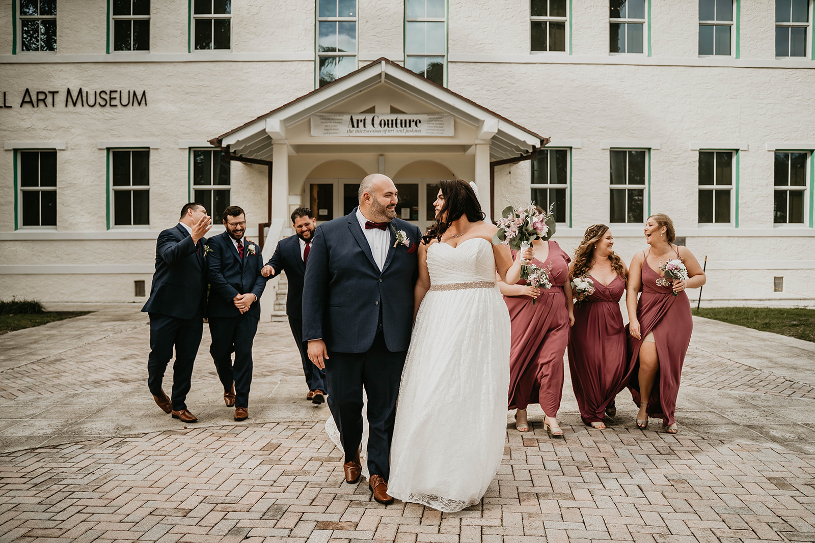 Delray Beach Florida Cornell Art Museum Bridal Party Portraits Wedding Photography 