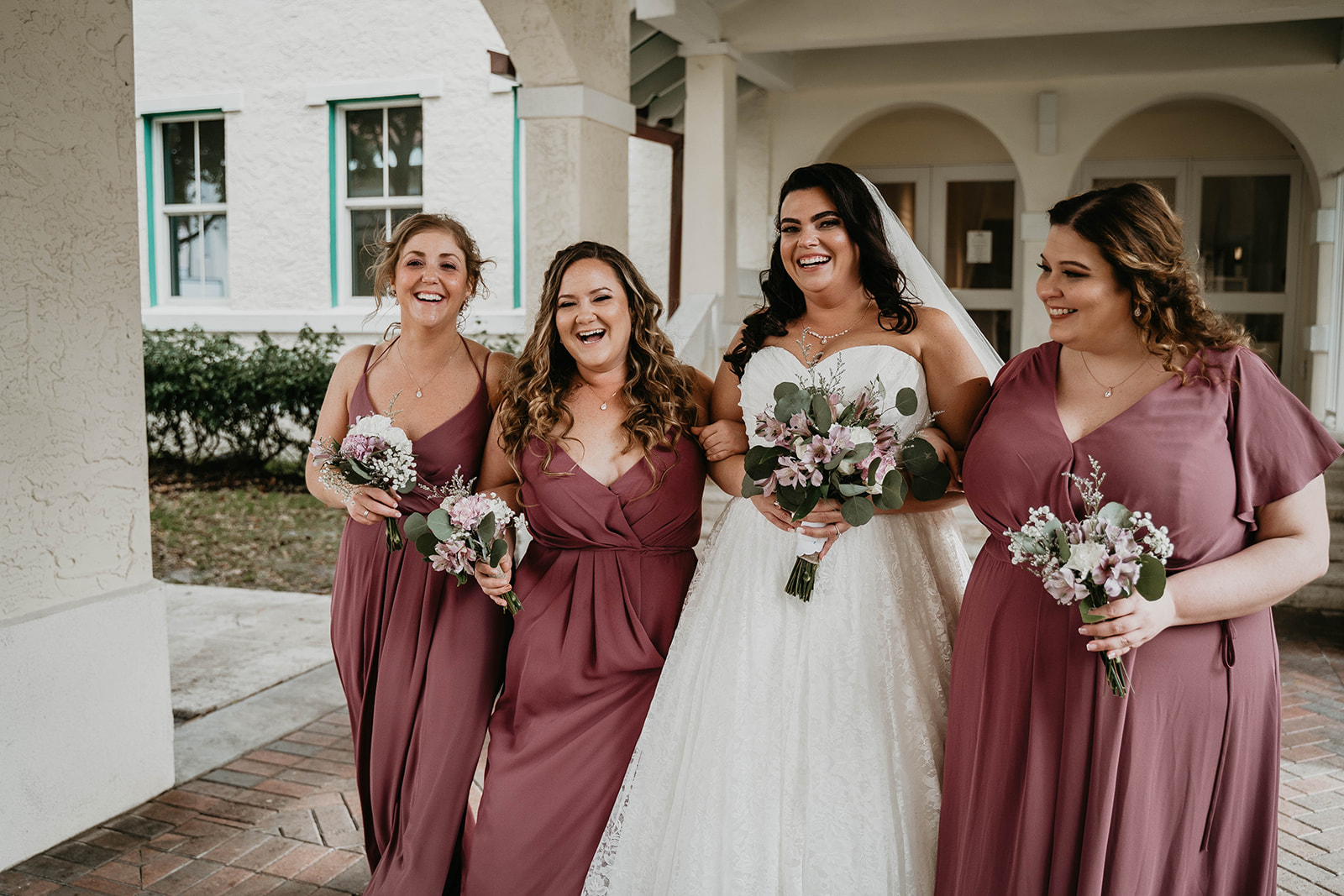 Delray Beach Florida Cornell Art Museum Bridal Party Portraits Wedding Photography 