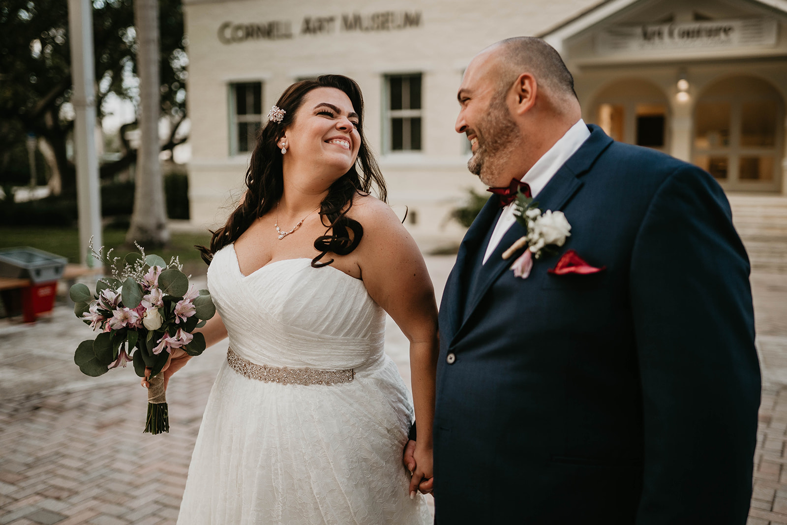 Delray Beach Florida Cornell Art Museum Bride and Groom Portrait Wedding Photography 