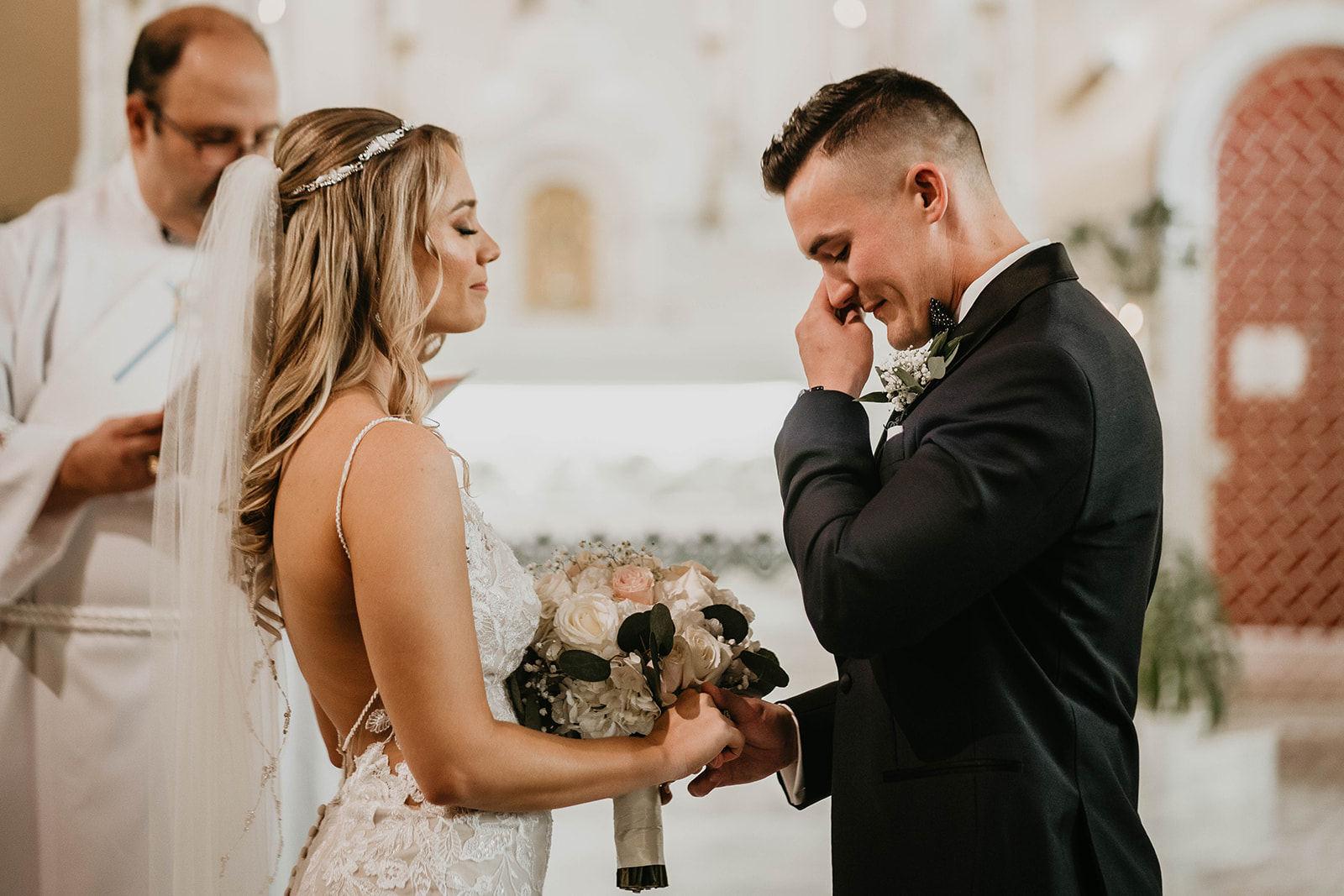 West Palm Beach Florida Saint Ann Catholic Church Wedding Ceremony Photography