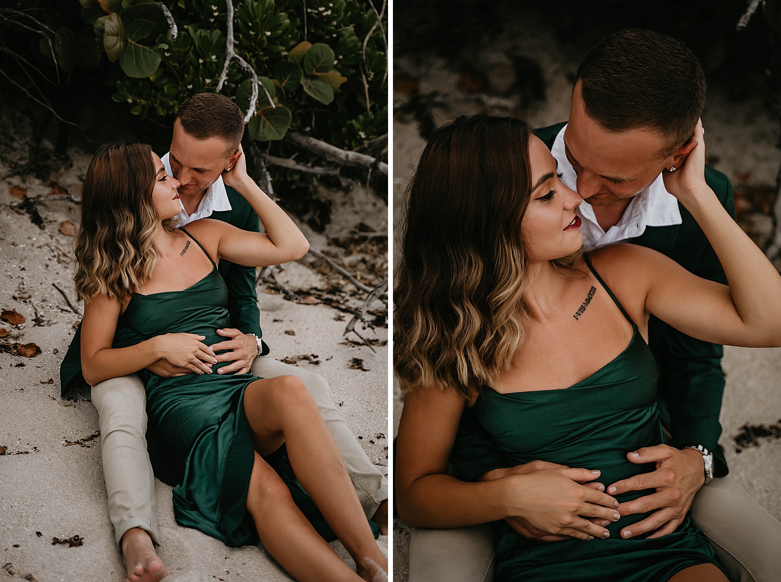 Palm Beach Engagement Session Couple in Green by West Palm Beach Engagement Photographer, Krystal Capone Photography