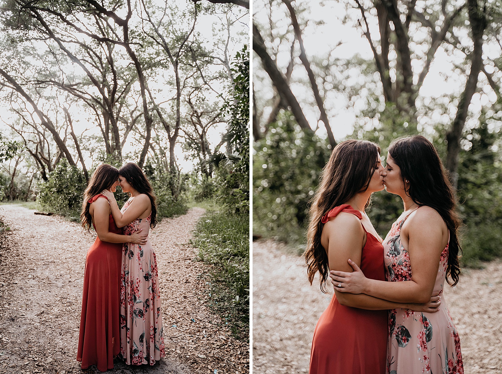 Whimsical LGBTQ Engagement in Tree Tops Park Captured by West Palm Beach Engagement Photographer, Krystal Capone Photography.