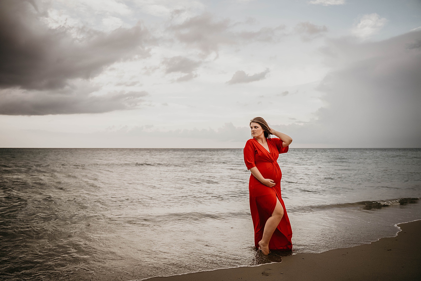 Empowering Palm Beach Ocean Maternity Session captured by South Florida Lifestyle Photographer, Krystal Capone Photography