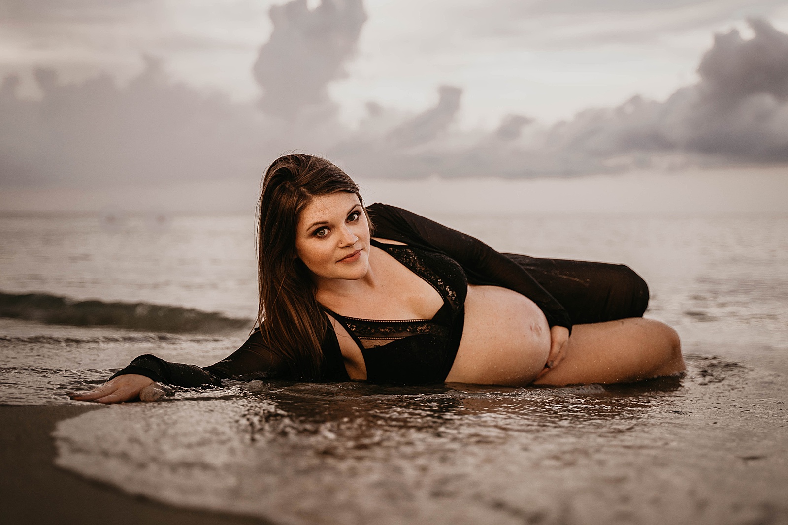 Empowering Palm Beach Ocean Maternity Session captured by South Florida Lifestyle Photographer, Krystal Capone Photography