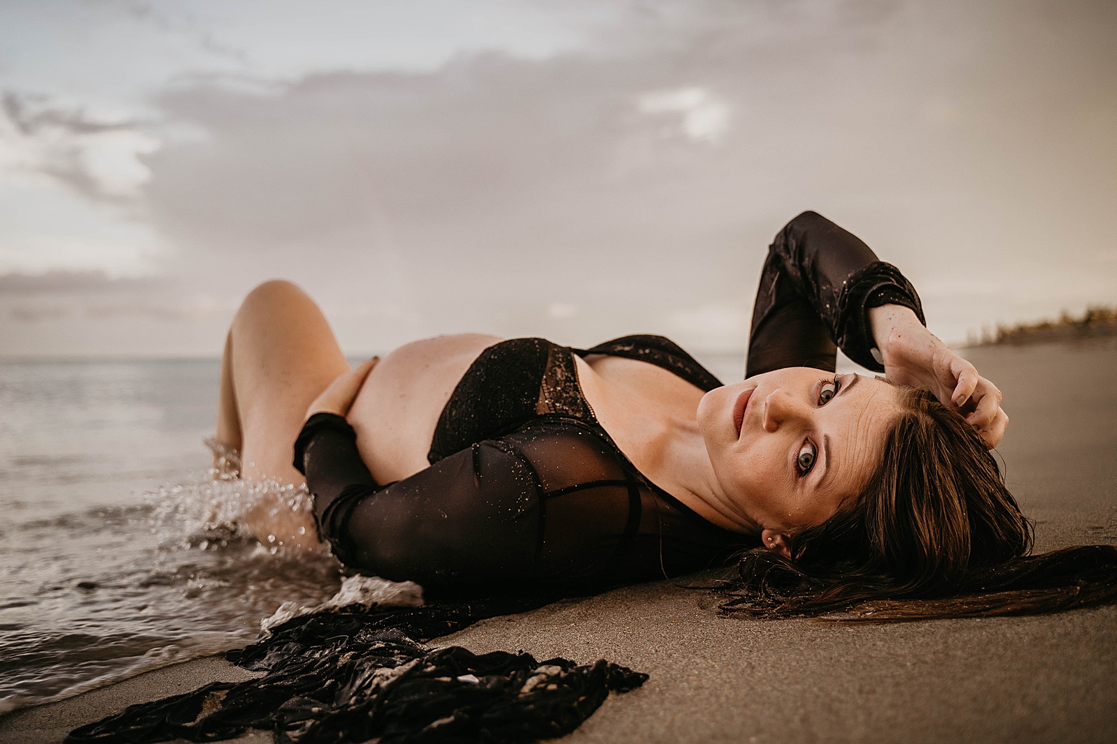 Empowering Palm Beach Ocean Maternity Session captured by South Florida Lifestyle Photographer, Krystal Capone Photography