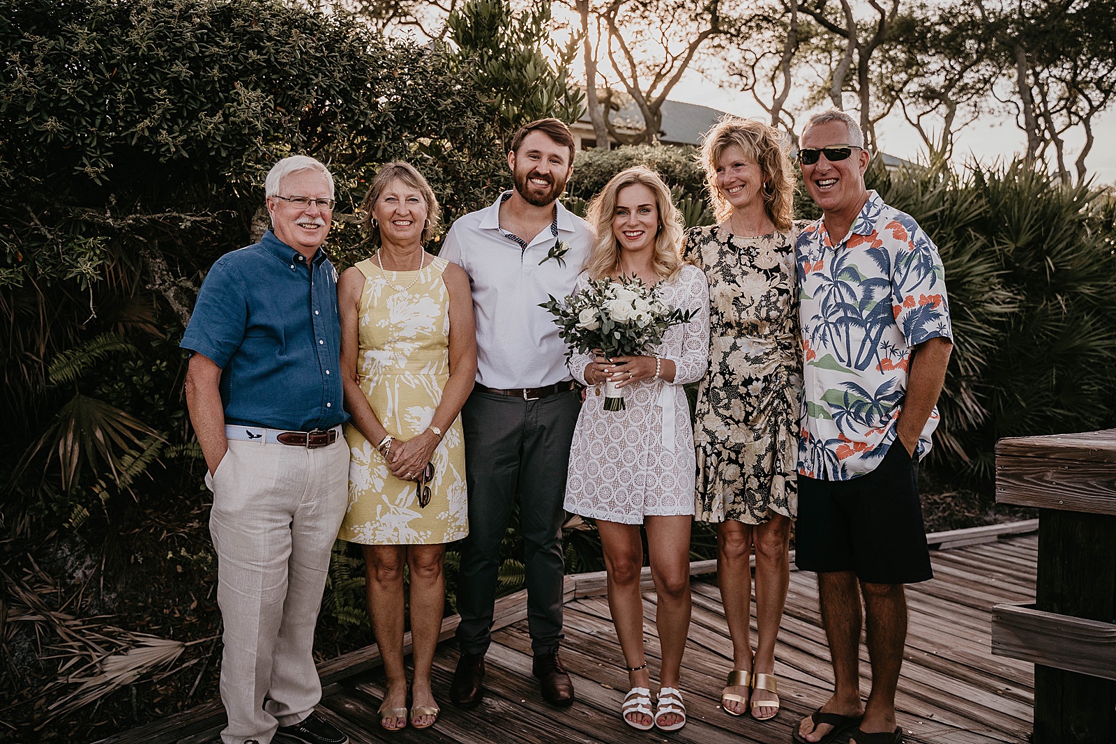 South Florida Waterfront Elopement family portrait captured by South Florida Elopement Photographer, Krystal Capone Photography