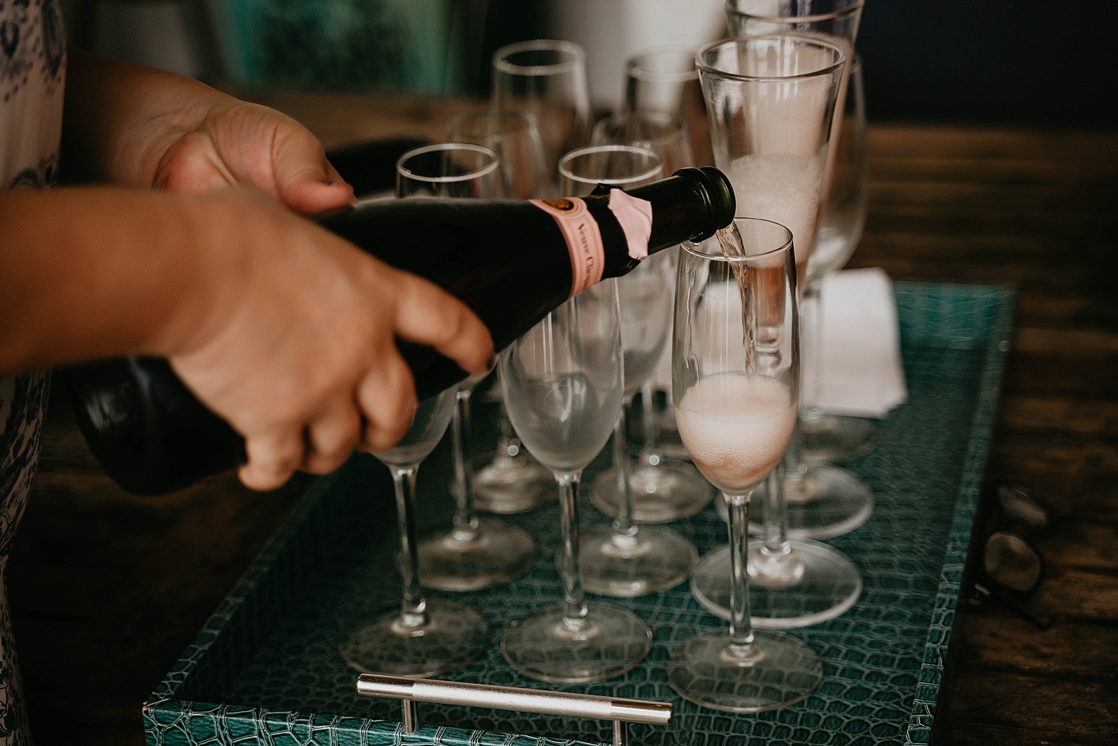 Intimate Fort Lauderdale Elopement Champagne Toast captured by South Florida Elopement Photographer, Krystal Capone Photography