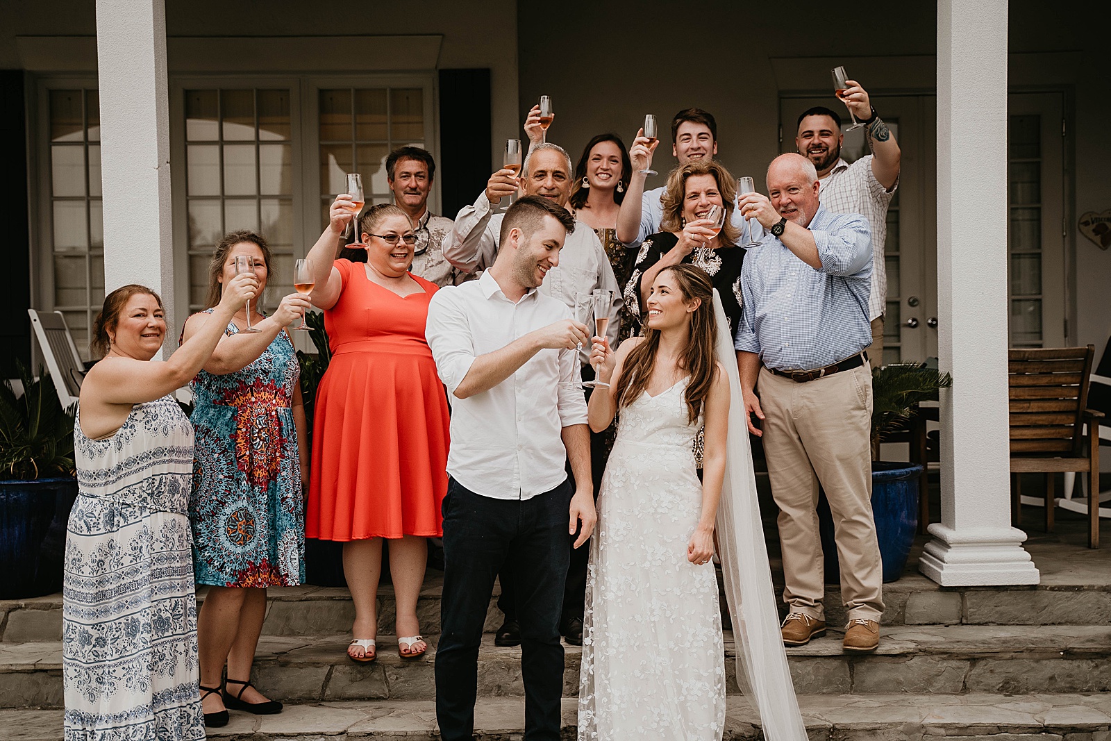 Intimate Fort Lauderdale Elopement Champagne Toast captured by South Florida Elopement Photographer, Krystal Capone Photography