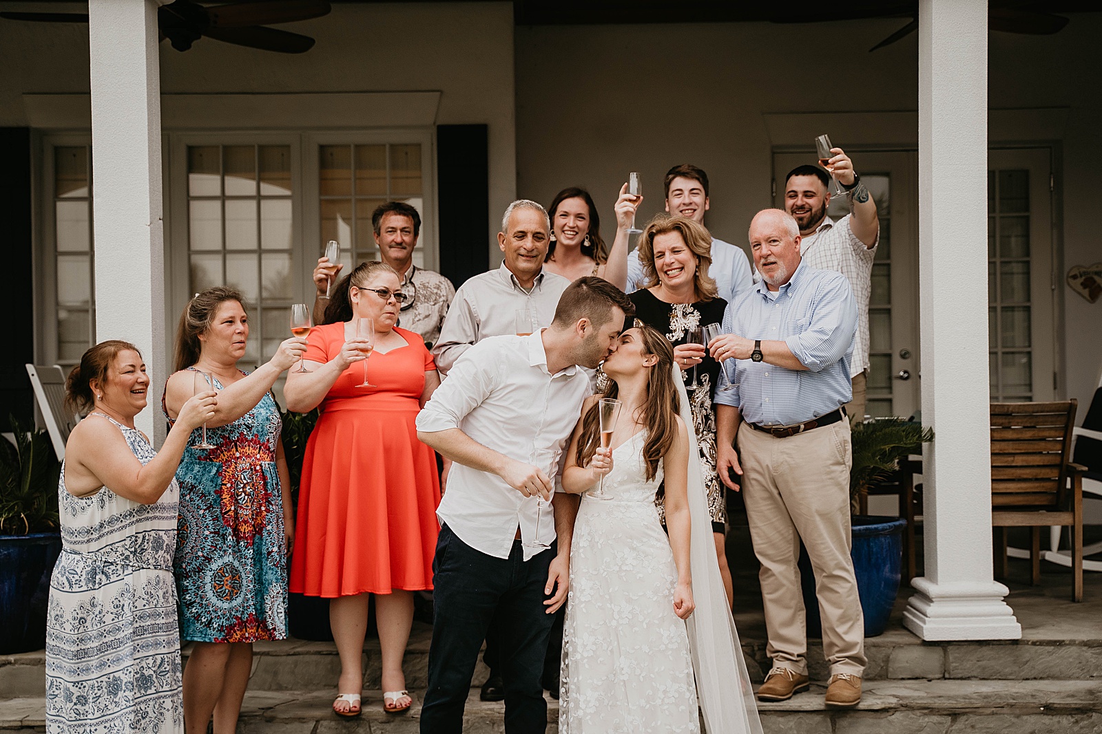 Intimate Fort Lauderdale Elopement Champagne Toast captured by South Florida Elopement Photographer, Krystal Capone Photography