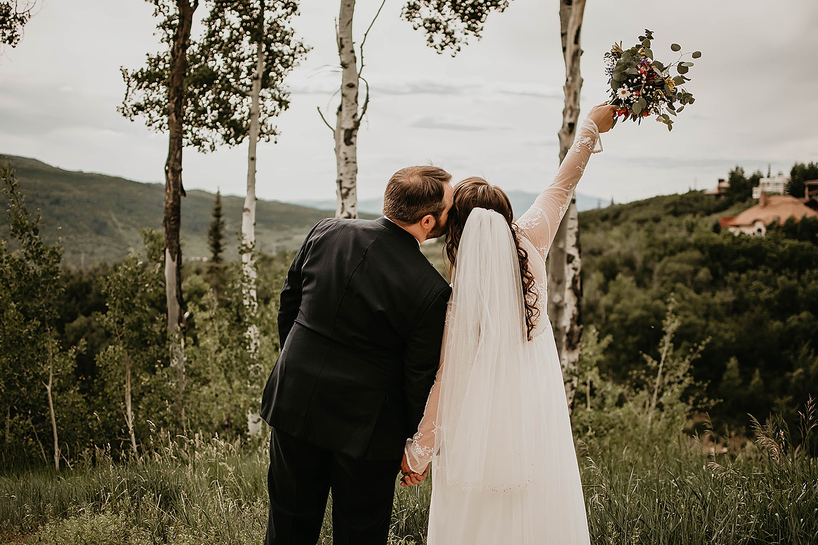 Rustic Colorado Elopement Bride and Groom Portraits by Krystal Capone Photography