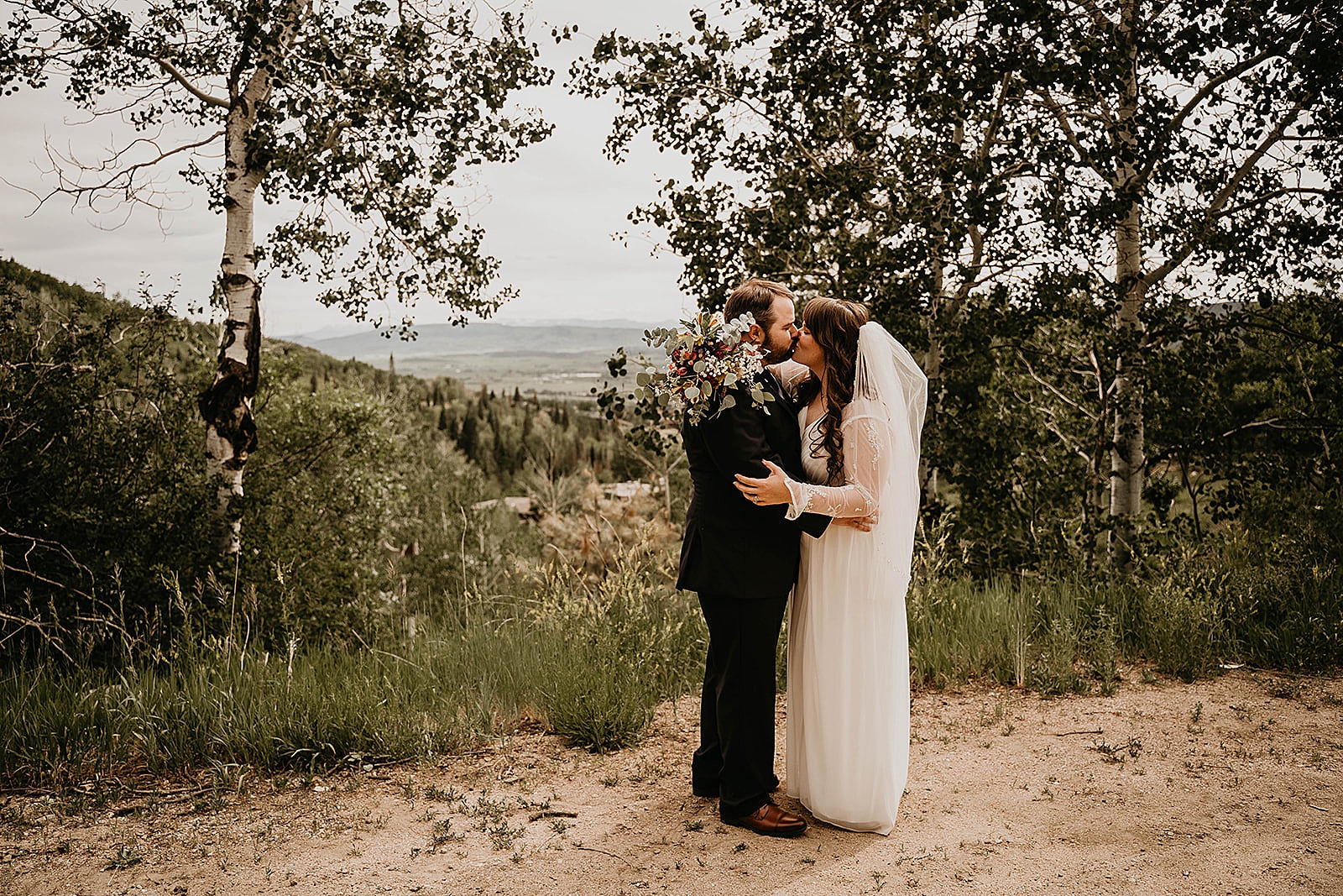 Rustic Colorado Elopement Bride and Groom Portraits by Krystal Capone Photography