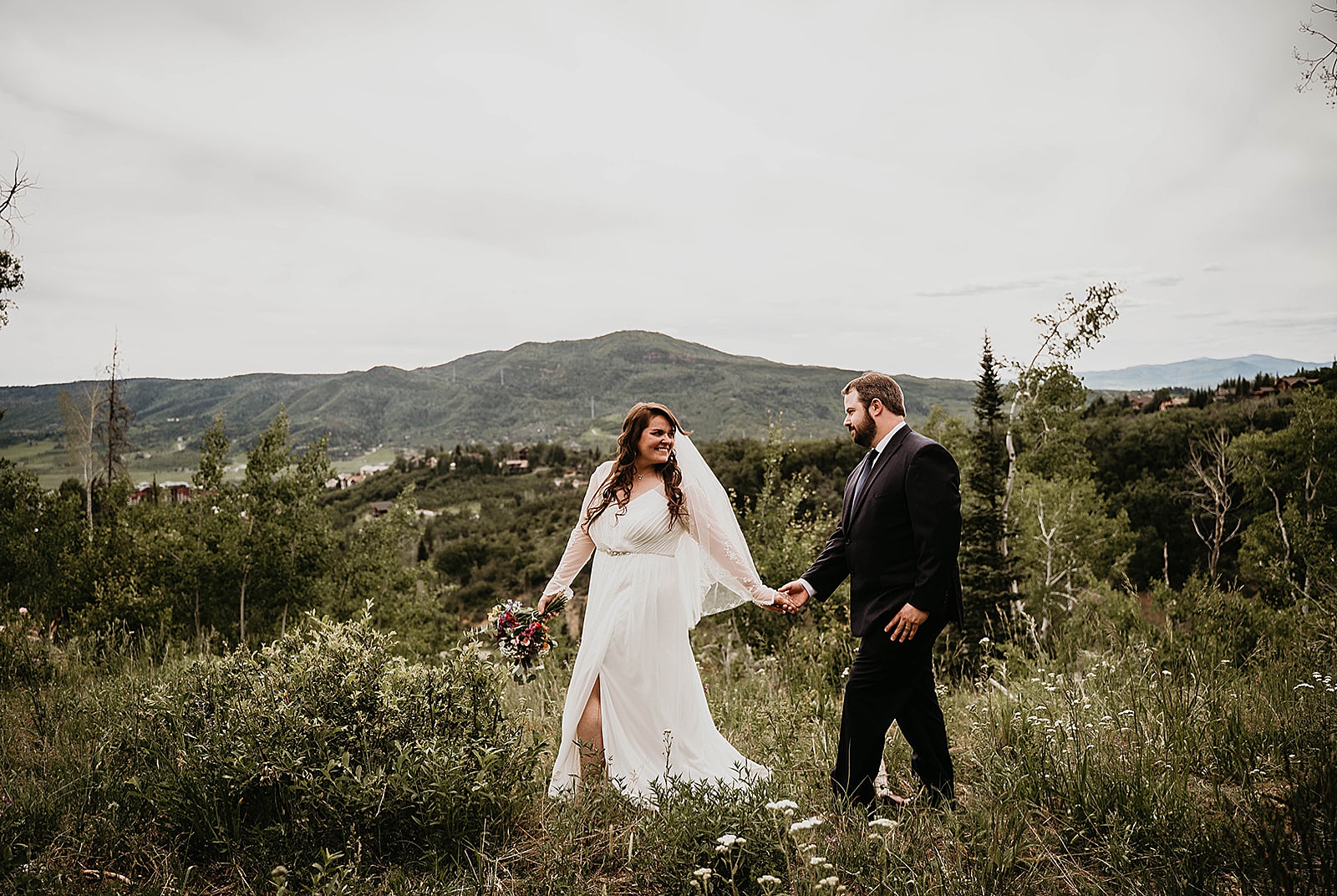 Rustic Colorado Elopement Bride and Groom Portraits by Krystal Capone Photography
