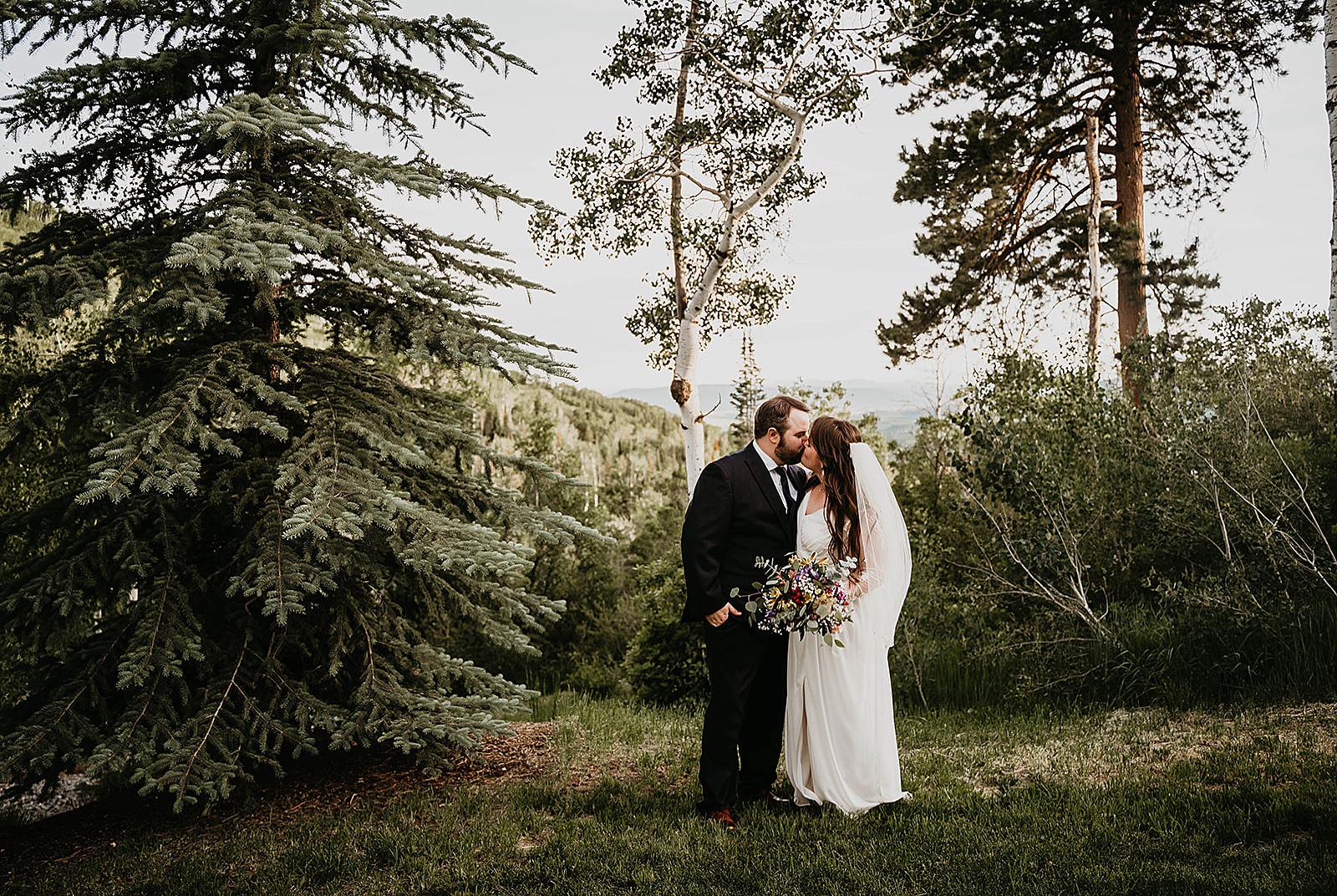 Rustic Colorado Elopement Bride and Groom Portraits by Krystal Capone Photography