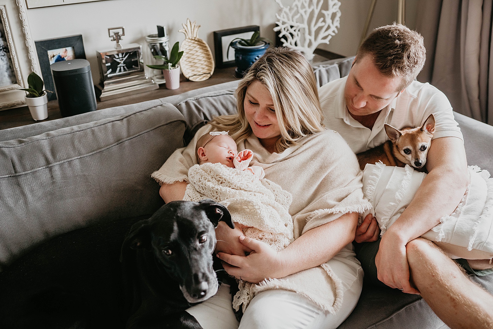 South Florida In Home Newborn Family Photos captured by South Florida Family Photographer, Krystal Capone Photography