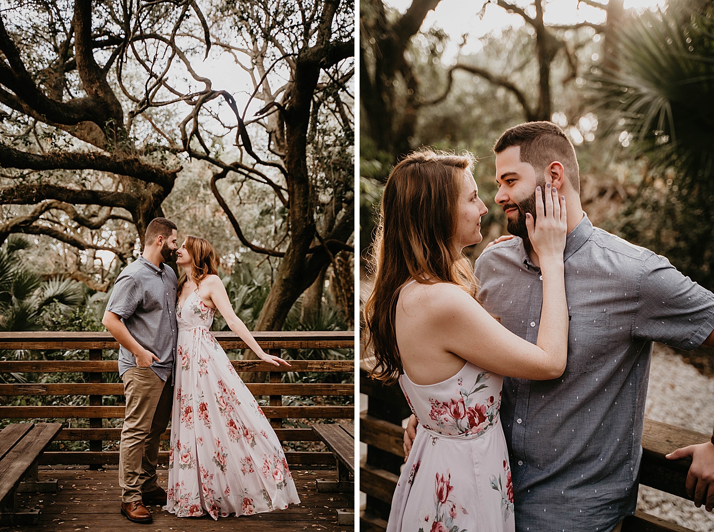 Couple looking into each others eyes Delray Oaks Engagement Photography captured by South Florida Engagement Photographer Krystal Capone Photography