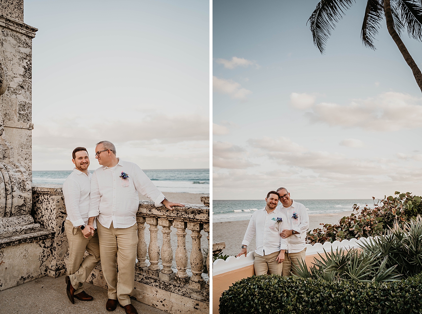 Couple by the beach portraits Palm Beach Elopement Photography captured by South Florida Photographer Krystal Capone Photography 