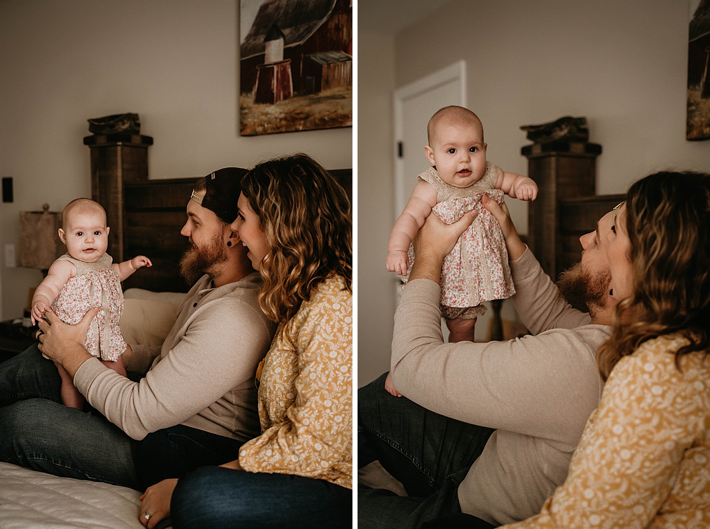 Dad holding baby up At Home South Florida Family Photography captured by South Florida Family Photographer Krystal Capone Photography 