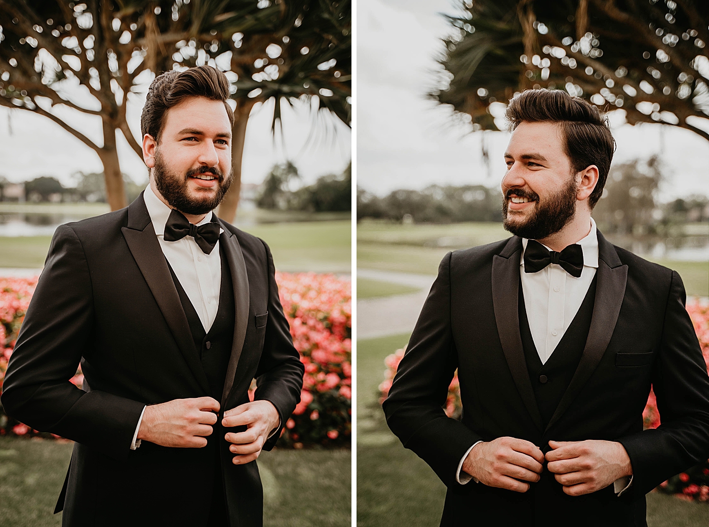 Groom portraits outside by golf course Breakers West Wedding Photography captured by South Florida Wedding Photographer Krystal Capone Photography 