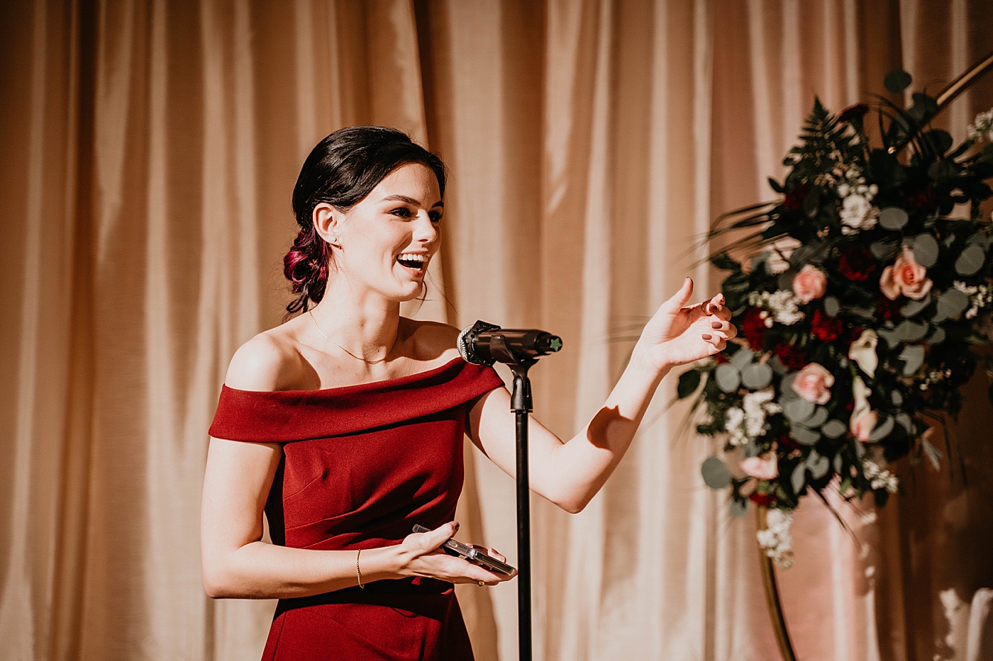 Maid of honor speech reception Breakers West Wedding Photography captured by South Florida Wedding Photographer Krystal Capone Photography 