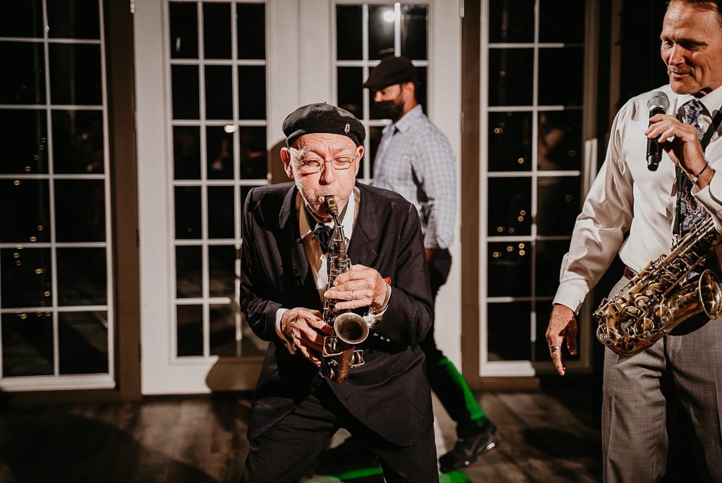 Live band saxophone solo for reception Ever After Farms Wedding Photography captured by South Florida Wedding Photographer Krystal Capone Photography 