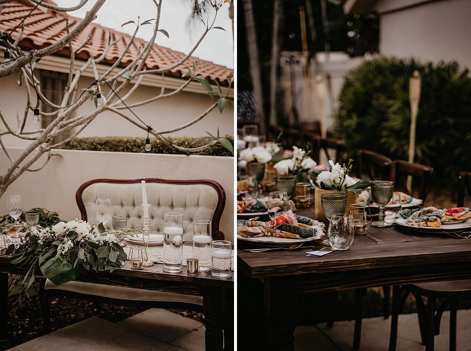 Detail shot of Reception tables Intimate South Florida Wedding Photography captured by South Florida Wedding Photographer Krystal Capone Photography 