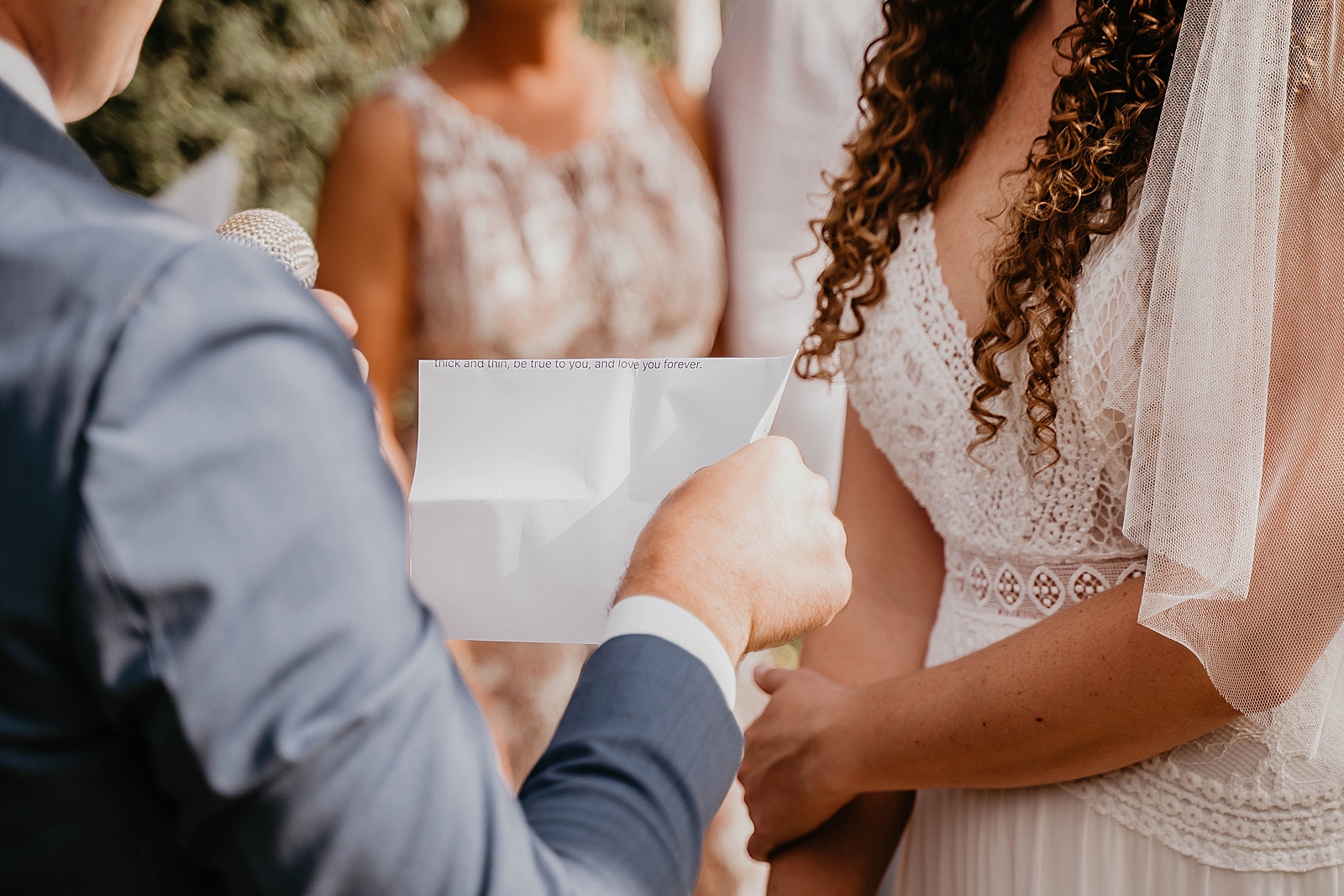 Closeup of Groom finishing vows for Jewish Ceremony Intimate South Florida Wedding Photography captured by South Florida Wedding Photographer Krystal Capone Photography 
