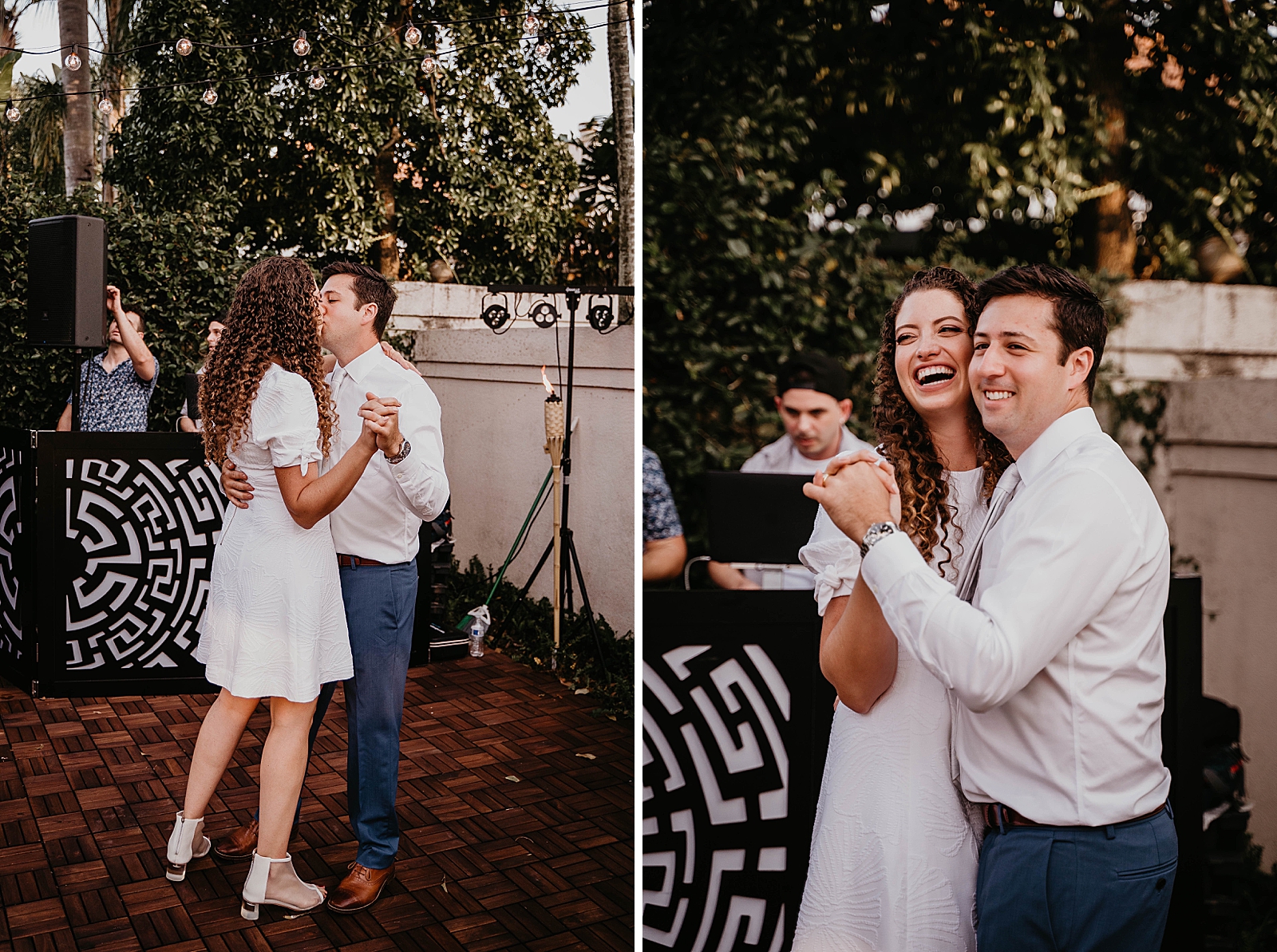 Bride and Groom kissing during first dance Intimate South Florida Wedding Photography captured by South Florida Wedding Photographer Krystal Capone Photography 