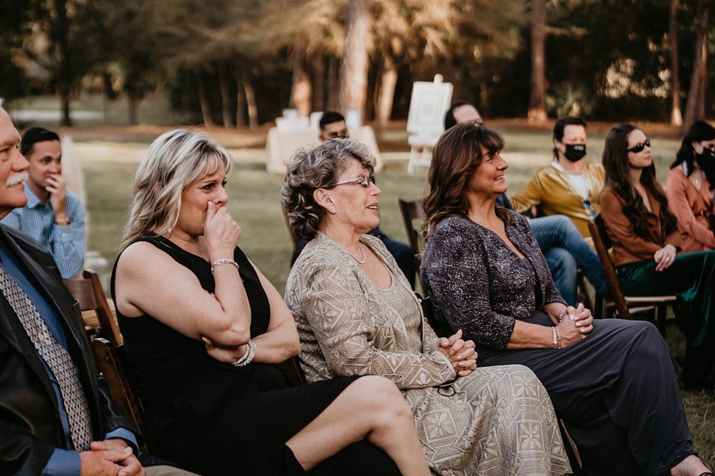 Emotional Wedding Attendees Outdoor Ceremony Intimate South Florida Wedding Photography captured by South Florida Wedding Photographer Krystal Capone Photography