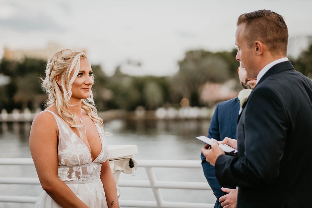 Groom giving vows to Bride during Ceremony