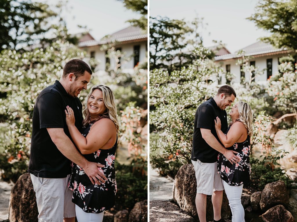 Couple hugging each other and laughing together