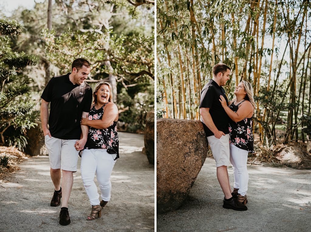 Couple holding hands and walking together