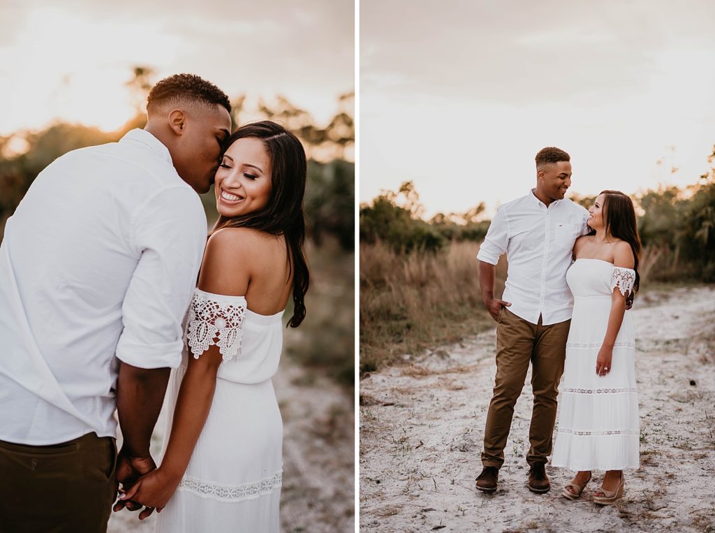 Man kissing woman on the cheek