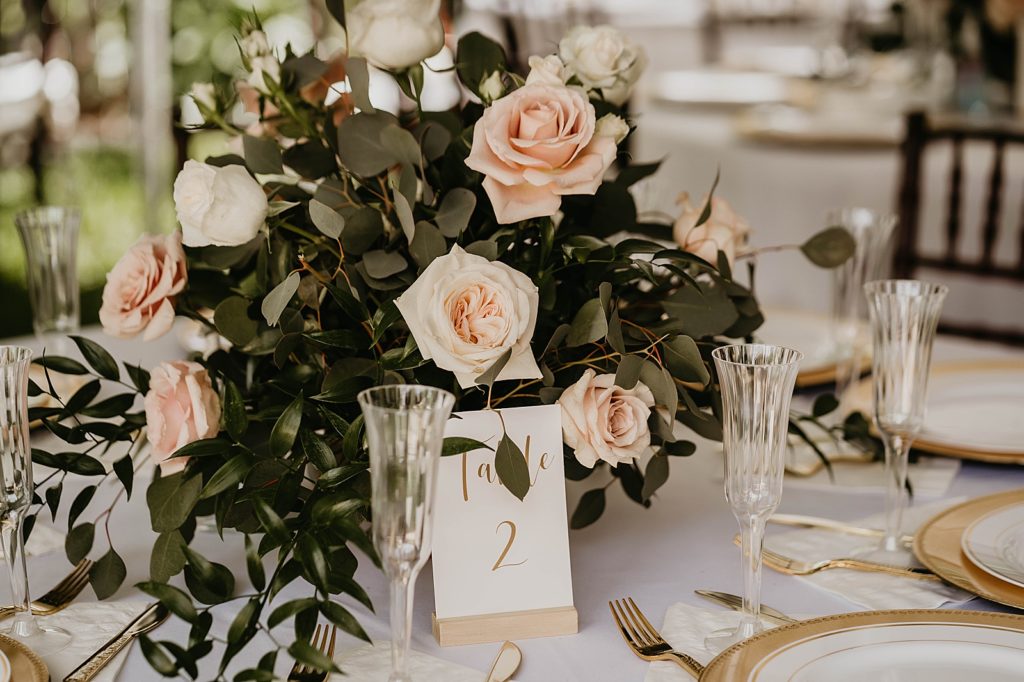 Detail shot of flower centerpiece
