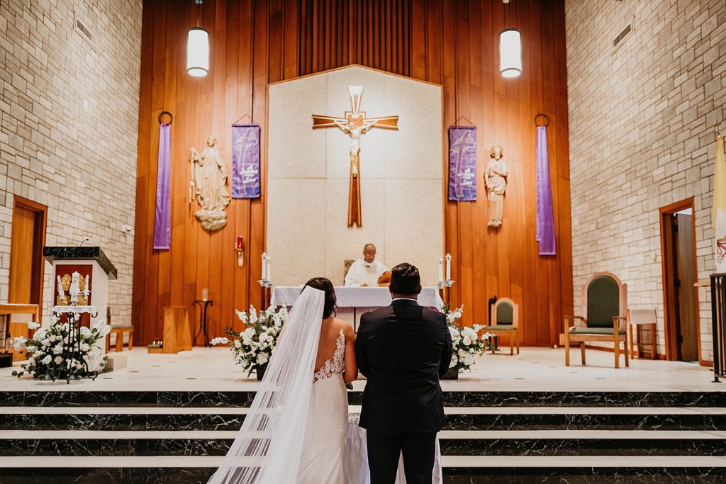 Bride and Groom at the alter for Ceremony